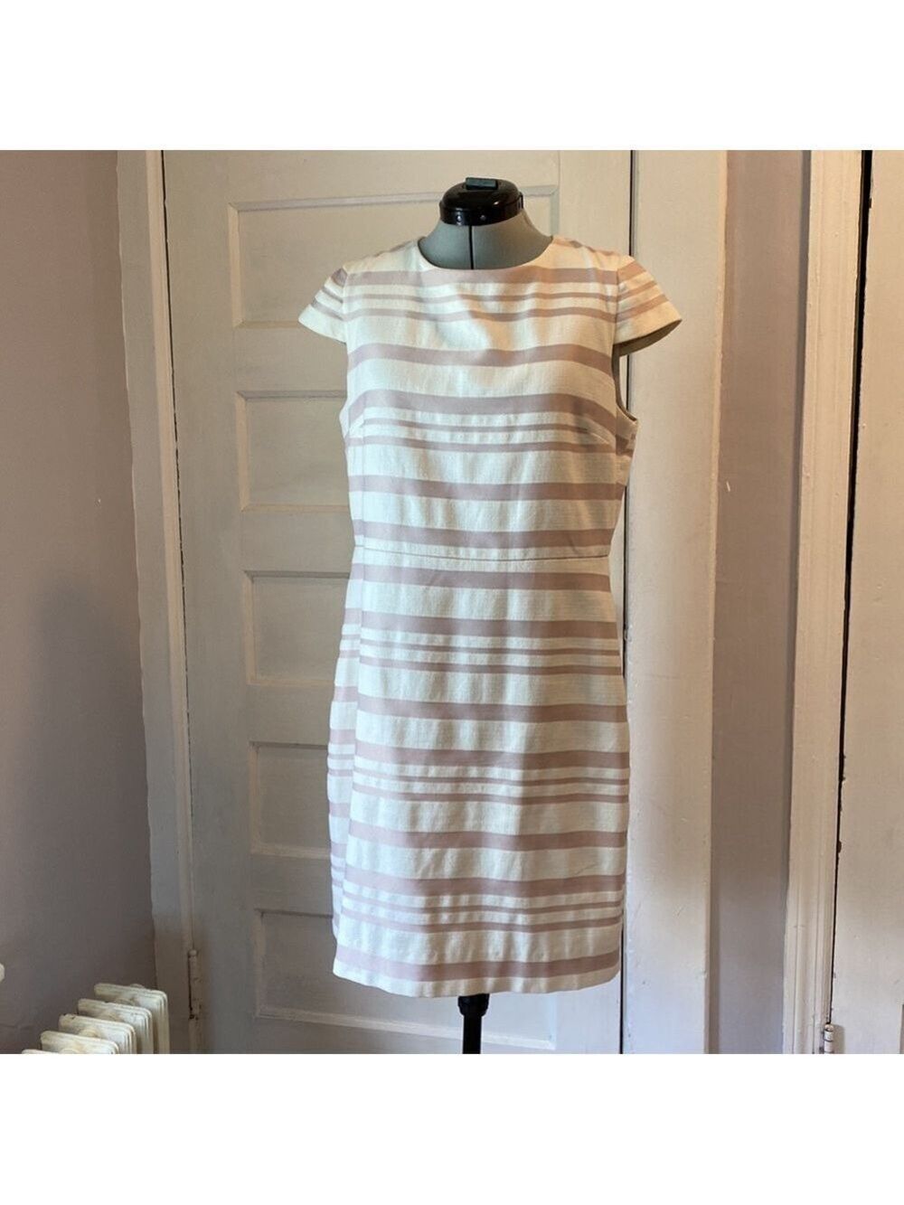 J. Crew Cap Sleeve Striped Dress, Size 12 - Picture 5 of 16